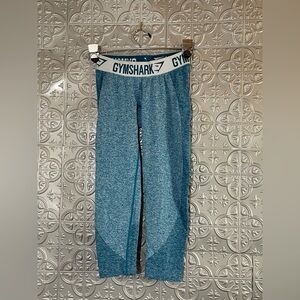 Gymshark Flex Cropped Leggings Deep Teal/Ice Blue - Size XS gym yoga athletic